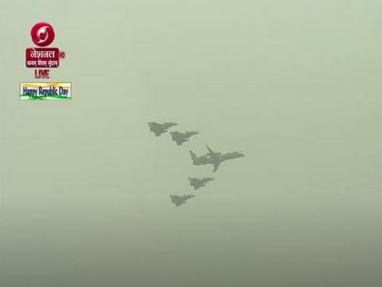 Spectacular flypast by 50 aircraft during 74th Republic Day celebration leaves people stunned | Spectacular flypast by 50 aircraft during 74th Republic Day celebration leaves people stunned Spectacular flypast by 50 aircraft during 74th Republic Day celebration leaves people stunned | Spectacular flypast by 50 aircraft during 74th Republic Day celebration leaves people stunned