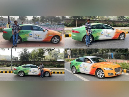 Gujarat man facelifts his Jaguar car in G20 colors, drives to national capital to raise awareness | Gujarat man facelifts his Jaguar car in G20 colors, drives to national capital to raise awareness