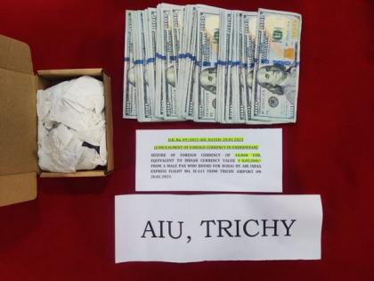 Trichy airport customs seize foreign currency concealed in undergarments; 1 held | Trichy airport customs seize foreign currency concealed in undergarments; 1 held Trichy airport customs seize foreign currency concealed in undergarments; 1 held | Trichy airport customs seize foreign currency concealed in undergarments; 1 held