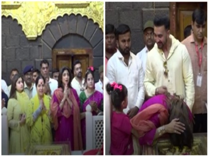 Shilpa Shetty, Raj Kundra visit Sai Baba temple in Shirdi | Shilpa Shetty, Raj Kundra visit Sai Baba temple in Shirdi