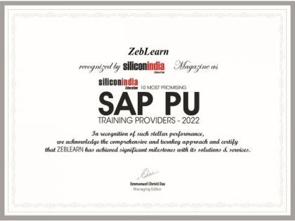 Zeblearn wins the "Most Trusted SAP & IT online training Edtech company in NOIDA" award | Zeblearn wins the "Most Trusted SAP & IT online training Edtech company in NOIDA" award