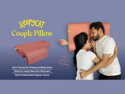 SleepyCat launches a Valentine's special - The Couple Pillow for couples to cuddle all-night without the pain or discomfort | SleepyCat launches a Valentine's special - The Couple Pillow for couples to cuddle all-night without the pain or discomfort