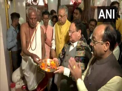 Chhattisgarh: BJP chief JP Nadda offers prayer to Maa Danteshwari in Jagdalpur | Chhattisgarh: BJP chief JP Nadda offers prayer to Maa Danteshwari in Jagdalpur