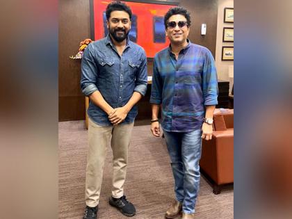 VIRAL: Suriya poses with Sachin Tendulkar, fans as '2 GOATs in one frame' | VIRAL: Suriya poses with Sachin Tendulkar, fans as '2 GOATs in one frame'