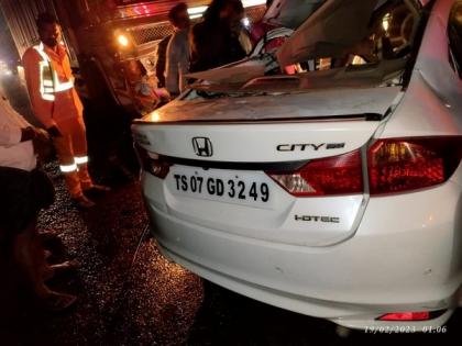 Five including nine-year-old killed after car collides with truck in Andhra | Five including nine-year-old killed after car collides with truck in Andhra Five including nine-year-old killed after car collides with truck in Andhra | Five including nine-year-old killed after car collides with truck in Andhra