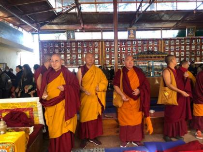 Tibetans offer prayers for long life of Dalai Lama at Lhagyari Temple in Dharamshala | Tibetans offer prayers for long life of Dalai Lama at Lhagyari Temple in Dharamshala