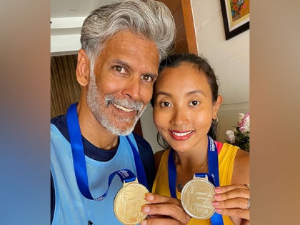 Milind Soman and Ankita Konwar celebrate 9 years of togetherness with double medals | Milind Soman and Ankita Konwar celebrate 9 years of togetherness with double medals