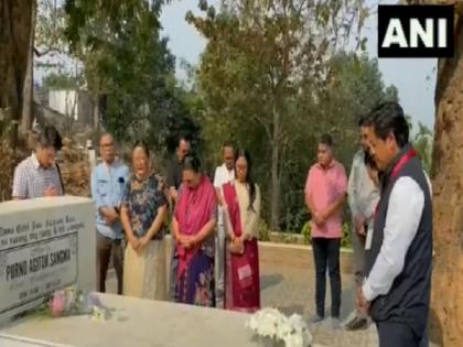 Meghalaya CM Conard Sangma, family visit grave of his father and former CM PA Sangma on counting day | Meghalaya CM Conard Sangma, family visit grave of his father and former CM PA Sangma on counting day