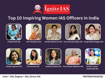 Top 10 inspiring women IAS officers in India by Ignite IAS | Top 10 inspiring women IAS officers in India by Ignite IAS