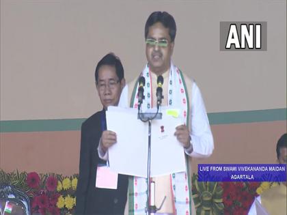 Manik Saha takes oath as Tripura CM for second consecutive time | Manik Saha takes oath as Tripura CM for second consecutive time