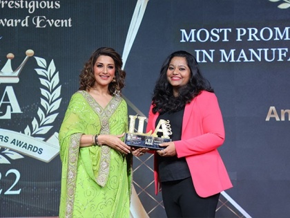 Anikta Pati Rath was honored with the Award for the "Most Promising Entrepreneur in the Manufacturing Industry" at ILA 2022 | Anikta Pati Rath was honored with the Award for the "Most Promising Entrepreneur in the Manufacturing Industry" at ILA 2022