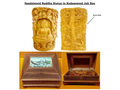 PM Modi gifts Sandalwood Buddha statue in Kadamwood jali box to Japan's PM Kishida | PM Modi gifts Sandalwood Buddha statue in Kadamwood jali box to Japan's PM Kishida