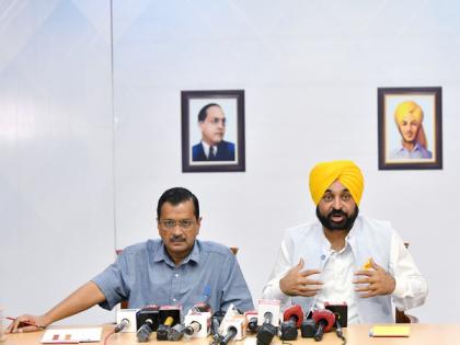 Amid poster row, Arvind Kejriwal, Bhagwant Mann to address public meeting at Jantar Mantar tomorrow | Amid poster row, Arvind Kejriwal, Bhagwant Mann to address public meeting at Jantar Mantar tomorrow