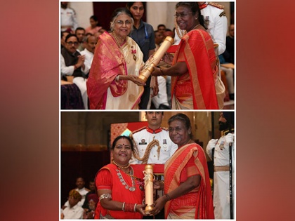 Singers Usha Barle, Suman Kalyanpur receive Padma Awards | Singers Usha Barle, Suman Kalyanpur receive Padma Awards