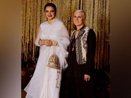 Dior Mumbai Show: Rekha looks like a vision in white as she poses with designer Maria Grazia Chiuri | Dior Mumbai Show: Rekha looks like a vision in white as she poses with designer Maria Grazia Chiuri
