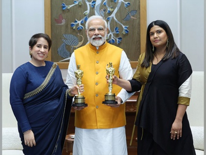 PM Modi meets Oscar winners 'The Elephant Whisperers' producer Guneet Monga, director Kartiki Gonsalves | PM Modi meets Oscar winners 'The Elephant Whisperers' producer Guneet Monga, director Kartiki Gonsalves