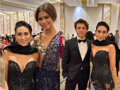 Karisma Kapoor poses with Tom Holland, Zendaya at NMACC Gala night, check out pics | Karisma Kapoor poses with Tom Holland, Zendaya at NMACC Gala night, check out pics