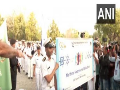 Delhi: Union Minister Sarbananda Sonowal flags off Walkathon on 60th National Maritime Day | Delhi: Union Minister Sarbananda Sonowal flags off Walkathon on 60th National Maritime Day