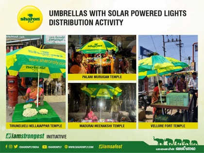 SharonPly gifts umbrellas with solar-powered lights to road-side vendors at various temples in TamilNadu &amp; Puducherry | SharonPly gifts umbrellas with solar-powered lights to road-side vendors at various temples in TamilNadu &amp; Puducherry
