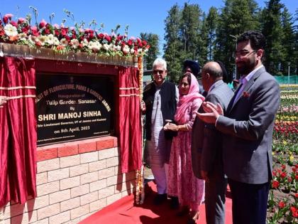 J-K LG Manoj Sinha inaugurates Tulip Garden in Jammu | J-K LG Manoj Sinha inaugurates Tulip Garden in Jammu