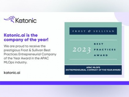 Katonic.ai receives the prestigious Frost &amp; Sullivan Best Practices Entrepreneurial Company of the Year Award in the APAC MLOps industry | Katonic.ai receives the prestigious Frost &amp; Sullivan Best Practices Entrepreneurial Company of the Year Award in the APAC MLOps industry