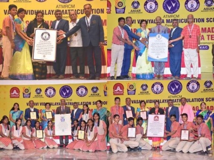 Trichy Vasavi Vidhyalaya School celebrates 75th year of Indian Independence by Achieving Elite World Records | Trichy Vasavi Vidhyalaya School celebrates 75th year of Indian Independence by Achieving Elite World Records