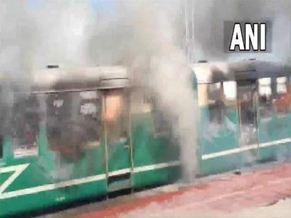 Fire breaks out in local train at Gujarat's Botad railway station | Fire breaks out in local train at Gujarat's Botad railway station