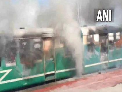 Fire breaks out in local train at Gujarat's Botad railway station | Fire breaks out in local train at Gujarat's Botad railway station Fire breaks out in local train at Gujarat's Botad railway station | Fire breaks out in local train at Gujarat's Botad railway station