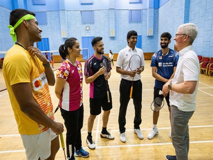 "We served, smashed...": Apple CEO Tim Cook meets Indian star shuttlers Nehwal, Chirag, Kidambi | "We served, smashed...": Apple CEO Tim Cook meets Indian star shuttlers Nehwal, Chirag, Kidambi