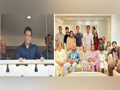 Salman Khan greets fans on Eid, poses with family for grand frame | Salman Khan greets fans on Eid, poses with family for grand frame