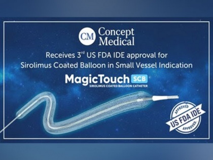 Concept Medical received IDE approval to investigate safety and efficacy of its MagicTouch Sirolimus Coated Balloon Catheter for the treatment of small coronary artery disease | Concept Medical received IDE approval to investigate safety and efficacy of its MagicTouch Sirolimus Coated Balloon Catheter for the treatment of small coronary artery disease