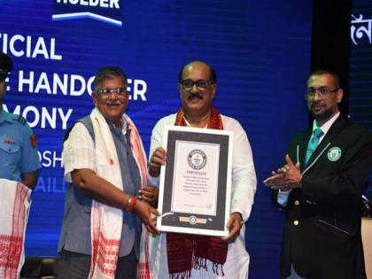 Assam: Jayanta Baruah receives Guinness World Record certificate for 'Hemkosh' | Assam: Jayanta Baruah receives Guinness World Record certificate for 'Hemkosh'