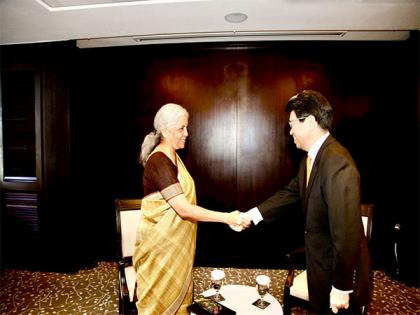 FM Sitharaman meets Japan Bank for International Cooperation's governor in Incheon | FM Sitharaman meets Japan Bank for International Cooperation's governor in Incheon