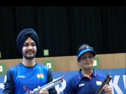 ISSF World Cup Baku: India's Divya Subbaraju Thadigol, Sarabjot Singh strike gold medal in 10m air pistol mixed team | ISSF World Cup Baku: India's Divya Subbaraju Thadigol, Sarabjot Singh strike gold medal in 10m air pistol mixed team