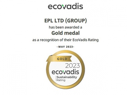 EPL Limited awarded a Gold Medal by EcoVadis for Sustainability | EPL Limited awarded a Gold Medal by EcoVadis for Sustainability