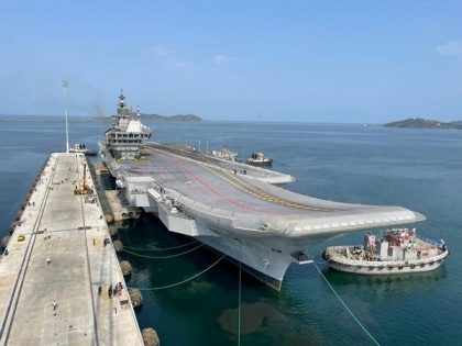 INS Vikrant successfully berthed at Karwar Naval Base | INS Vikrant successfully berthed at Karwar Naval Base