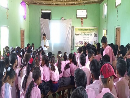 Assam: Massive participation by students in rhino awareness programmes | Assam: Massive participation by students in rhino awareness programmes