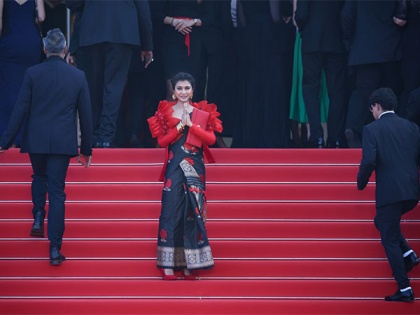 Aimee Baruah slays in Assamese pat silk Mekhela chador at Cannes red carpet | Aimee Baruah slays in Assamese pat silk Mekhela chador at Cannes red carpet