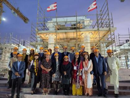 Resident envoys visit under-construction BAPS Hindu Temple complex in Abu Dhabi | Resident envoys visit under-construction BAPS Hindu Temple complex in Abu Dhabi