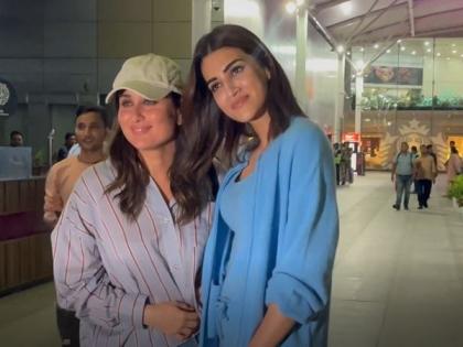 Kareena Kapoor, Kriti Sanon return to Mumbai after shooting for 'The Crew' in Goa | Kareena Kapoor, Kriti Sanon return to Mumbai after shooting for 'The Crew' in Goa