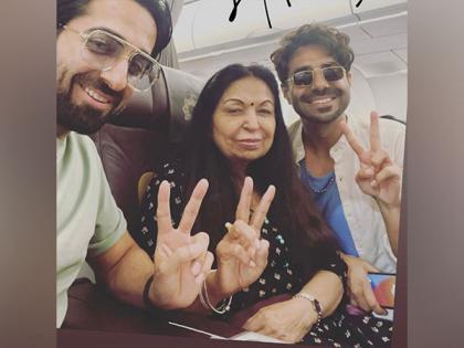 Ayushmann Khurrana shares selfie with mother, brother as they return to Mumbai | Ayushmann Khurrana shares selfie with mother, brother as they return to Mumbai