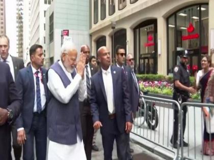 "Bharat Mata ki Jai" chants echo in New York as PM Modi gets rousing welcome from Indian diaspora | "Bharat Mata ki Jai" chants echo in New York as PM Modi gets rousing welcome from Indian diaspora