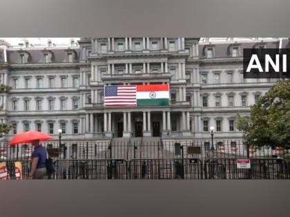 Ahead of PM Modi's arrival, Tricolour, US flag displayed together at Eisenhower Executive Office Building in Washington, DC | Ahead of PM Modi's arrival, Tricolour, US flag displayed together at Eisenhower Executive Office Building in Washington, DC