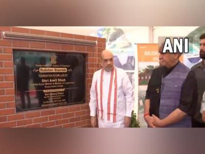 J-K: Amit Shah lays foundation stone of 'Balidaan Stambh' in Srinagar | J-K: Amit Shah lays foundation stone of 'Balidaan Stambh' in Srinagar