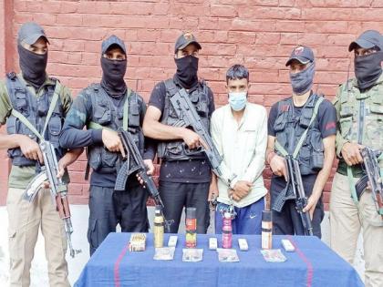 J-K: 1 LeT associate apprehended by Srinagar Police, 4 perfume IEDs recovered | J-K: 1 LeT associate apprehended by Srinagar Police, 4 perfume IEDs recovered J-K: 1 LeT associate apprehended by Srinagar Police, 4 perfume IEDs recovered | J-K: 1 LeT associate apprehended by Srinagar Police, 4 perfume IEDs recovered