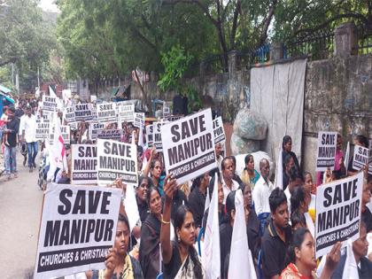 Tamil Nadu: AICCC condemns attack on Manipur Churches, holds massive protest in support of Christians | Tamil Nadu: AICCC condemns attack on Manipur Churches, holds massive protest in support of Christians