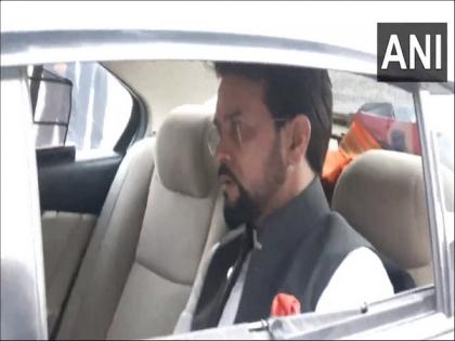 Anurag Thakur arrives at Pragati Maidan to attend meeting of Council of Ministers | Anurag Thakur arrives at Pragati Maidan to attend meeting of Council of Ministers