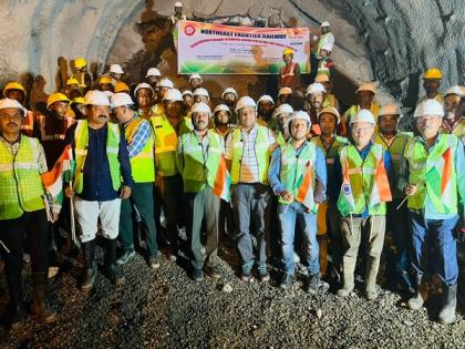 Breakthrough in tunnel no 15 achieved at Dimapur-Kohima new rail line project: Northeast Frontier Railway | Breakthrough in tunnel no 15 achieved at Dimapur-Kohima new rail line project: Northeast Frontier Railway