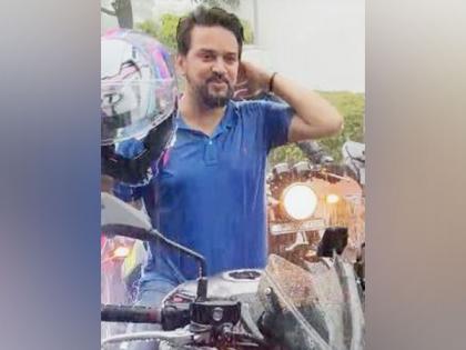 Ahead of racing event in UP, Union Min Anurag Thakur rides bike with MotoGP riders | Ahead of racing event in UP, Union Min Anurag Thakur rides bike with MotoGP riders
