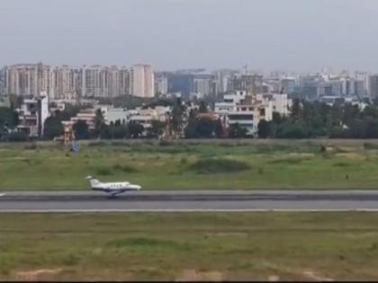 Bengaluru: Aircraft makes emergency landing at HAL airport after glitch with nose landing gear | Bengaluru: Aircraft makes emergency landing at HAL airport after glitch with nose landing gear Bengaluru: Aircraft makes emergency landing at HAL airport after glitch with nose landing gear | Bengaluru: Aircraft makes emergency landing at HAL airport after glitch with nose landing gear